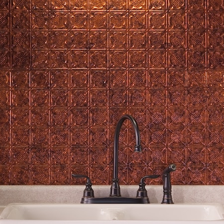 Fasade 18in x 24in Traditional 6 Moonstone Copper Backsplash Panel 5pk MPN:PB5618