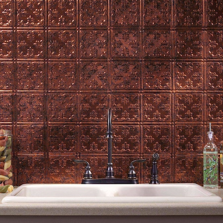 Fasade 18in x 24in Traditional 10 Moonstone Copper Backsplash Panel 5pk MPN:PB5718