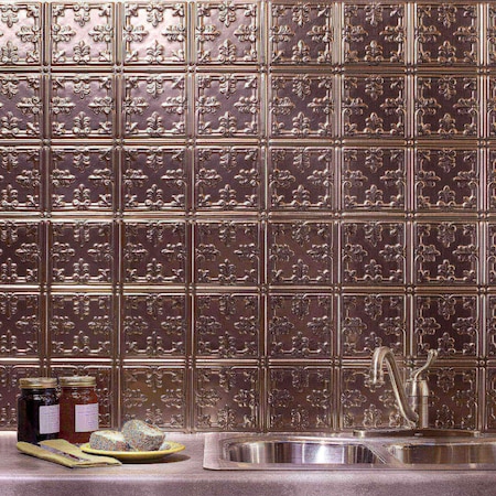 Fasade 18in x 24in Traditional 10 Brushed Nickel Backsplash Panel 5pk MPN:PB5729
