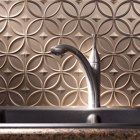 Fasade 18in x 24in Rings Argent Bronze Backsplash Panel 5pk MPN:PB6128