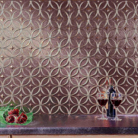 Fasade 18in x 24in Rings Brushed Nickel Backsplash Panel 5pk MPN:PB6129