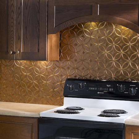 Fasade 18in x 24in Rings Antique Bronze Backsplash Panel 5pk MPN:PB6131