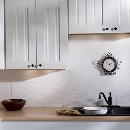 Fasade 18in x 24in Ripple Gloss White Backsplash Panel 5pk MPN:PB6200
