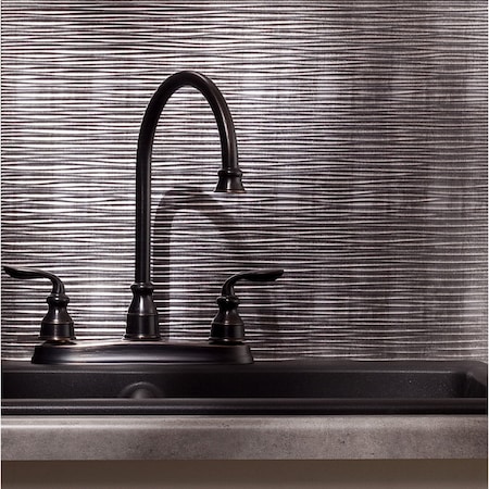 Fasade 18in x 24in Ripple Crosshatch Silver Backsplash Panel 5pk MPN:PB6221