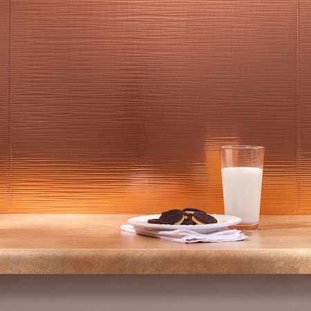 Fasade 18in x 24in Ripple Polished Copper Backsplash Panel 5pk MPN:PB6225