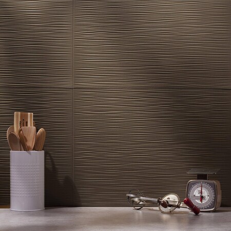Fasade 18in x 24in Ripple Argent Bronze Backsplash Panel 5pk MPN:PB6228
