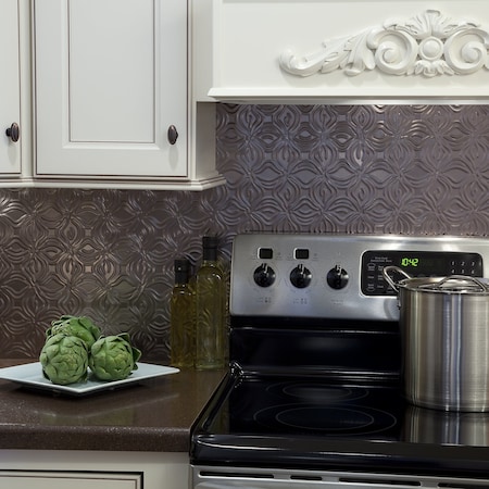 Fasade 18in x 24in Lotus Brushed Nickel Backsplash Panel 5pk MPN:PB6329