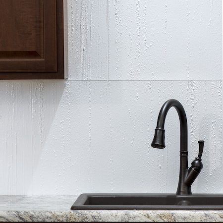 Fasade 18in x 24in Rain Gloss White Backsplash Panel 5pk MPN:PB7500