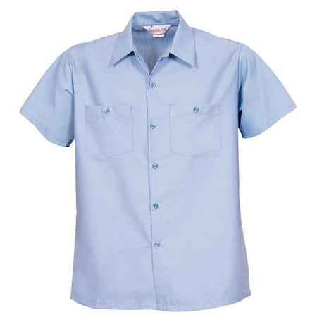 Unisex Work Shirt, Polyester/Cotton Poplin, 2 Button Thru Pocket(s), Petrol Blue, 2XL MPN:64009 2XL