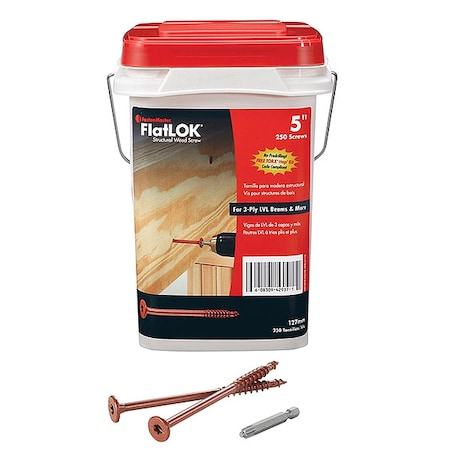 Wood Screw, 5in L, PK250 MPN:FMFL005B-250