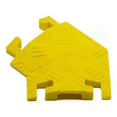 Cable Protector 45 Deg Left Turn, 3/4 in H, 7 in L, 5-1/4 in W, 1 Channel, Polyurethane, Yellow MPN:FL45LT1X1.5-Y