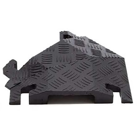 Cable Protector 45 Deg Left Turn, 1-1/2 in H, 12 in L, 10-1/4 in W, 1 Channel, Polyurethane, Black MPN:FL45LT1X4-B
