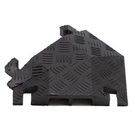 Cable Protector 45 Deg Left Turn, 1-1/2 in H, 12 in L, 10-1/4 in W, 2 Channel, Polyurethane, Black MPN:FL45LT2X1.75-B