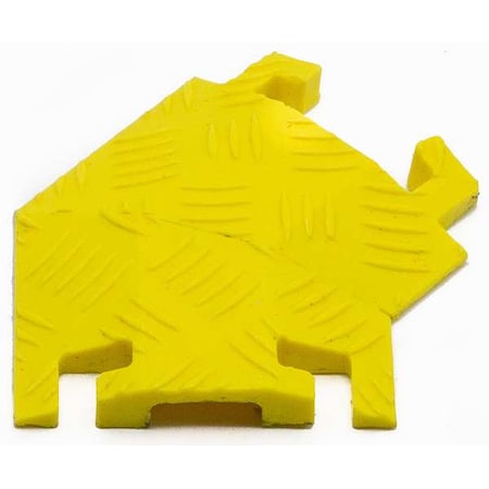 Cable Protector 45 Deg Right Turn, 3/4 in H, 7 in L, 5-1/4 in W, 1 Channel, Polyurethane, Yellow MPN:FL45RT1X1.5-Y