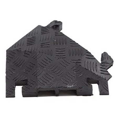Cable Protector 45 Deg Right Turn, 1-1/2 in H, 12 in L, 10-1/4 in W, 2 Channel, Polyurethane, Black MPN:FL45RT2X1.75-B