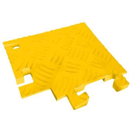 Cable Protector 90 Deg Left Turn, 1-1/2 in H, 12 in L, 12 in W, 1 Channel, Polyurethane, Yellow MPN:FL90LT1X4-Y