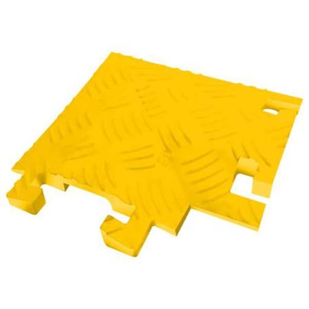 Cable Protector 90 Deg Right Turn, 1-1/2 in H, 12 in L, 12 in W, 1 Channel, Polyurethane, Yellow MPN:FL90RT1X4-Y
