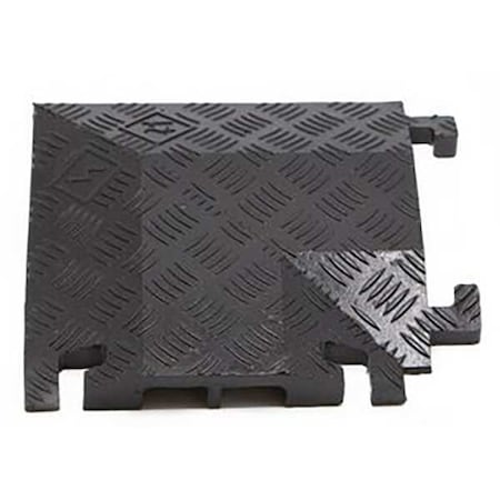 Cable Protector 90 Deg Right Turn, 1-1/2 in H, 12 in L, 12 in W, 2 Channel, Polyurethane, Black MPN:FL90RT2X1.75-B