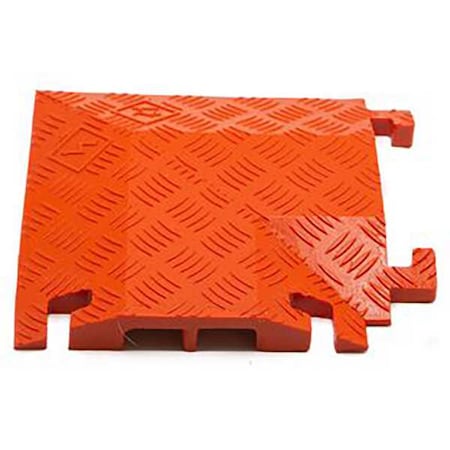 Cable Protector 90 Deg Right Turn, 1-1/2 in H, 12 in L, 12 in W, 2 Channel, Polyurethane, Orange MPN:FL90RT2X1.75-O