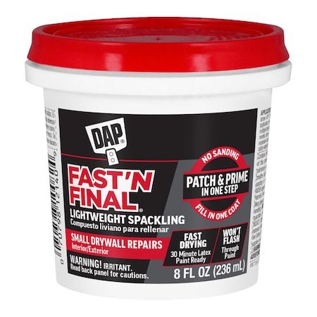 DAP Fast N Final Lightweight Spackling 8 Oz. 12 PK MPN:7079812140