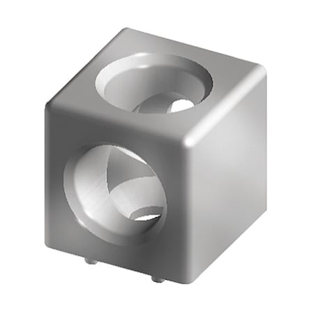 SquaRdCrnrConnector, Alum, Gry, 20mm, 20.3mm MPN:093WW201N05