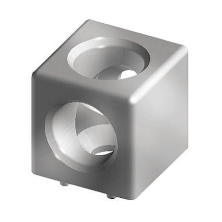 SquaRdCrnrConnector, Alum, Gry, 25.2mm, 25mm MPN:093WW251N06