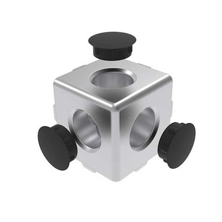 SquaRdCrnrConnector, Alum, Gry, 25.2mm, 25mm MPN:093WW252N06