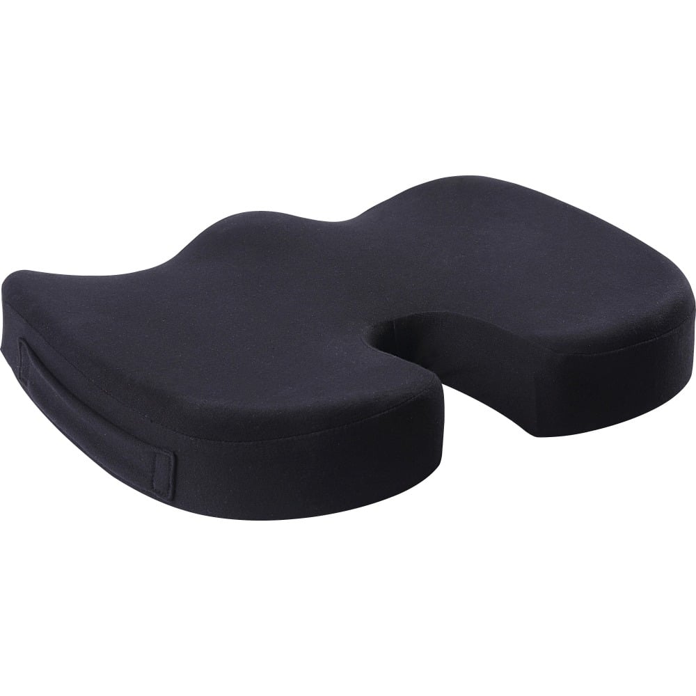 Lorell Butterfly-Shaped Seat Cushion - 17.50in x 15.50in - Fabric, Memory Foam, Silicone - Butterfly - Comfortable, Ergonomic Design, Durable, Machine Washable, Zippered, Anti-slip - Black - 1Each (Min Order Qty 2) MPN:18307