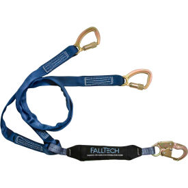 FallTech® 8241Y WrapTech 6' Shock Absorbing Lanyard with 1 Snap Hook and 2 Carabiners 8241Y