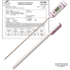 H-B DURAC Calibrated Electronic Stainless Steel Stem Thermometer -50/300C 197mm (7.75 in.) Probe 609001500