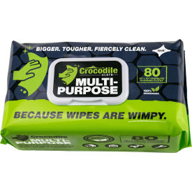 Crocodile Cloth® 100 Plant-Based Cloth All-Purpose Cleaning Cloth Wipes 80 Wipes/Pack 6620-080 - Pkg Qty 8