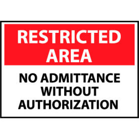 Restricted Area Aluminum - No Admittance Without Authorization RA18AB