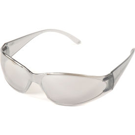 ERB® Boas® Frameless Safety Glasses Anti-Scratch Silver Mirror Lens Mirror Temples WEL15282GYSISM