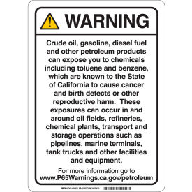 Brady® 150467 Prop 65 Regulatory Sign Service Station 10
