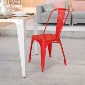 Flash Furniture Metal Indoor-Outdoor Stackable Chair - Red 31230-RED-GGCH-