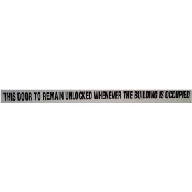 Door Decal - This Door to Remain Unlocked While Building is Occupied 1-1/2