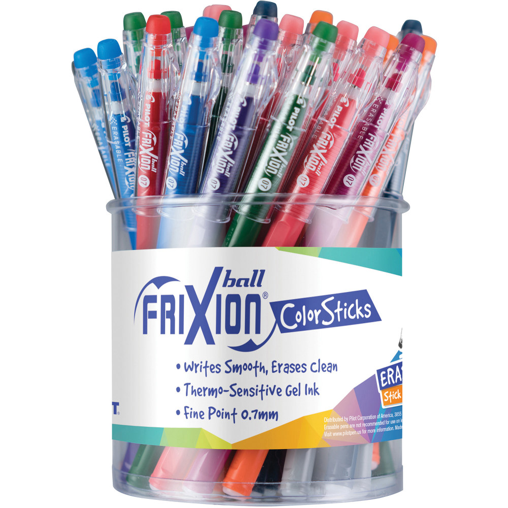 Pilot FriXion Ball ColorSticks Erasable Ballpoint Pens, Pack of 48, Medium Point, 0.7 mm, Assorted Colors MPN:57087