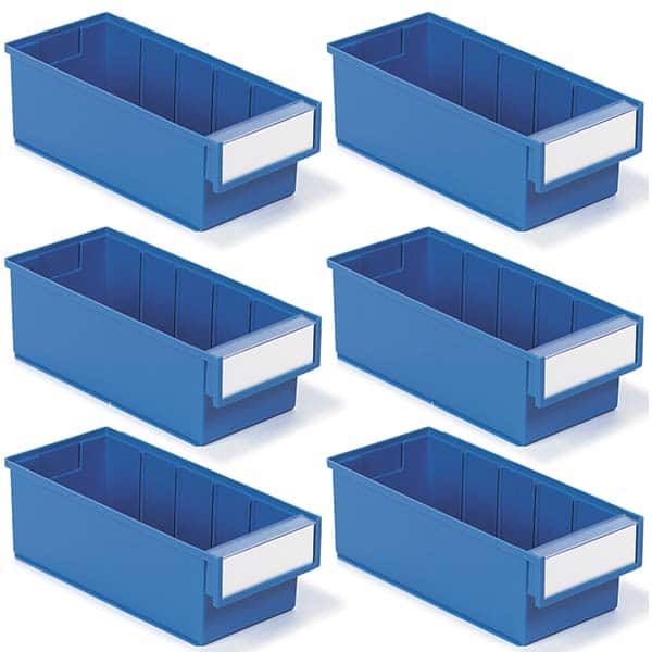 Plastic Hopper Shelf Bin: Blue MPN:SBS6-3015-6 - Pkg Qty 6