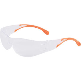 ERB® I-Fit Flex Frameless Safety Glasses Anti-Scratch Clear Lens Orange Temples Pack of 12 - Pkg Qty 12 WEL16267ORCL