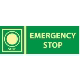 Glow Sign Rigid Plastic - Emergency Stop GL305R