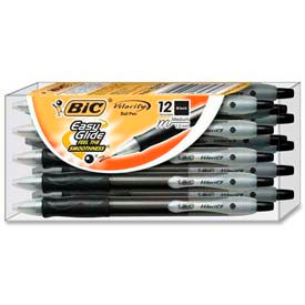 BIC® Velocity Easy Glide Ballpoint Pen Retractable Medium 1 mm Black Ink Dozen VLG11BK