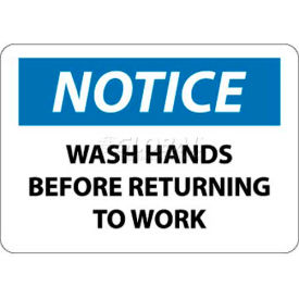 NMC N43P OSHA Sign Notice Wash Hands Before Returning To Work 7