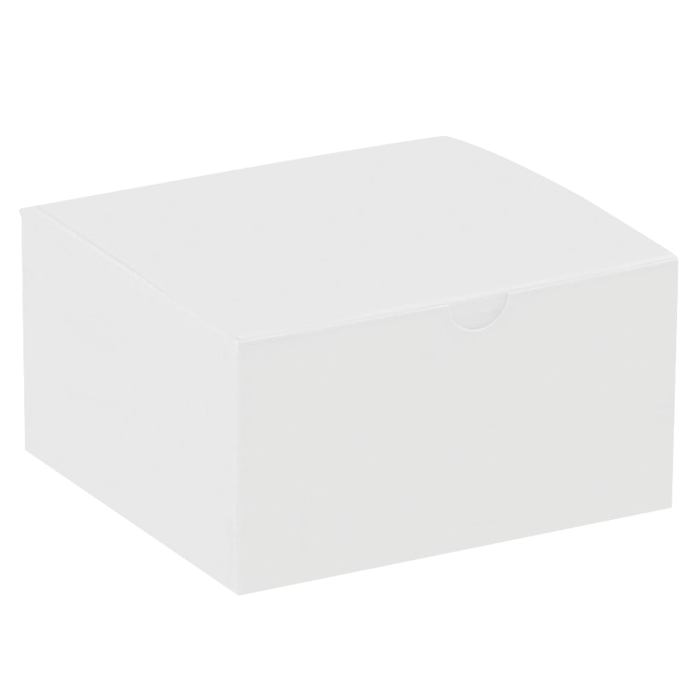 Partners Brand Gift Boxes, 5inL x 5inW x 3inH, 100% Recycled, White, Case Of 100 MPN:GB553
