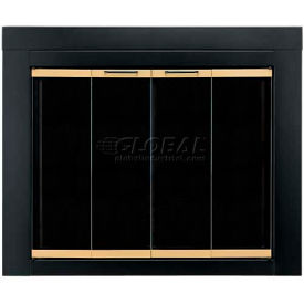 Pleasant Hearth Arrington Fireplace Glass Door Black With Gold Trim AR-1020 37-1/2