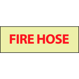 NMC™ Glow Fire Hose Sign 6 Hour Glow Vinyl 12