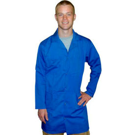Transforming Technologies ESD Full Length Lab Coat Snap Cuff Light Blue 5XL JLC 5409SPLB