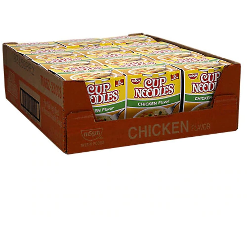 NISSIN FOODS Top Ramen Chicken Flavor Cup Noodles - Chicken - 2.25 oz - 12 / Carton (Min Order Qty 3) MPN:23003