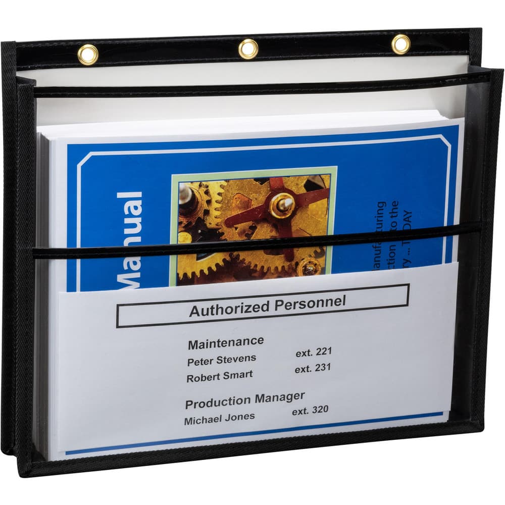 Document Protectors; Document Type: Shop Ticket Holder; Color: Black; Material: Vinyl; For Document Width: 12in; For Document Length: 9in; Number Of Pieces: 10 MPN:43401 - Pkg Qty 10