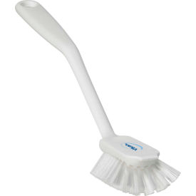 Vikan 42375 Dish Brush w/ Scraper- Medium White 42375