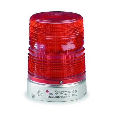 Warning Light, Red, Double Flash Strobe Tube, 120V AC, 80 FPM, 5 11/16 in Dia., (F) 1/2 in NPT MPN:131DST-120R